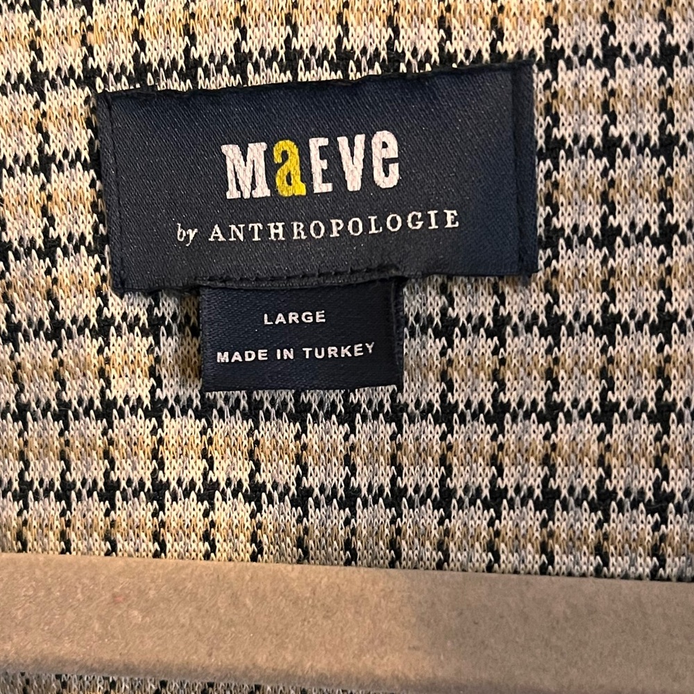 Anthropologie Maeve Womens Houndstooth Collegiate Knit Blazer Jacket Preppy Sz L - Picture 3 of 5